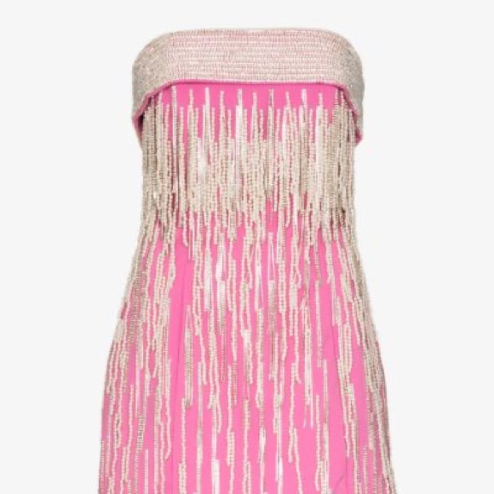 The Attico Pearl/Crystal Fringe Dress
